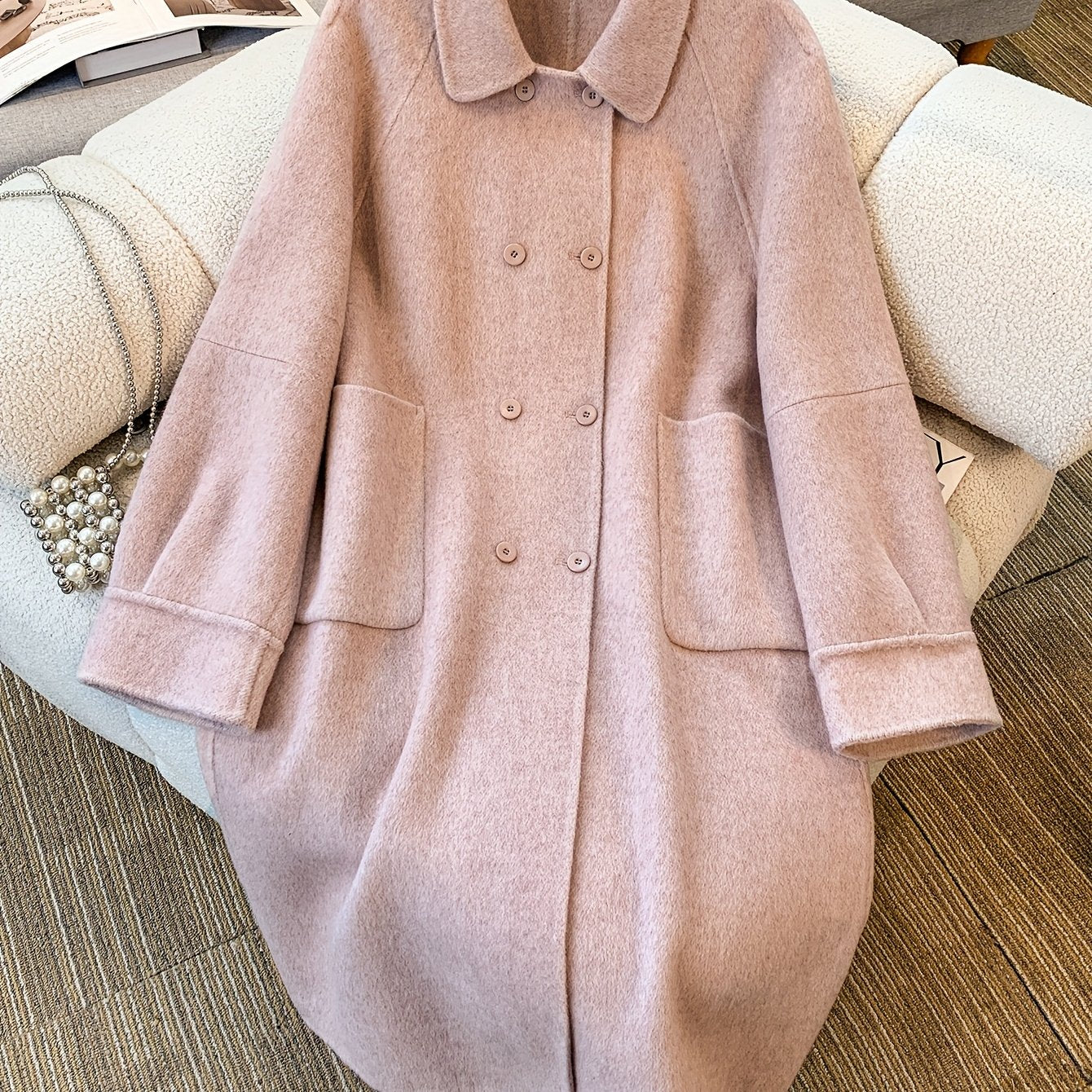 Long Coat in Girly Pink Style