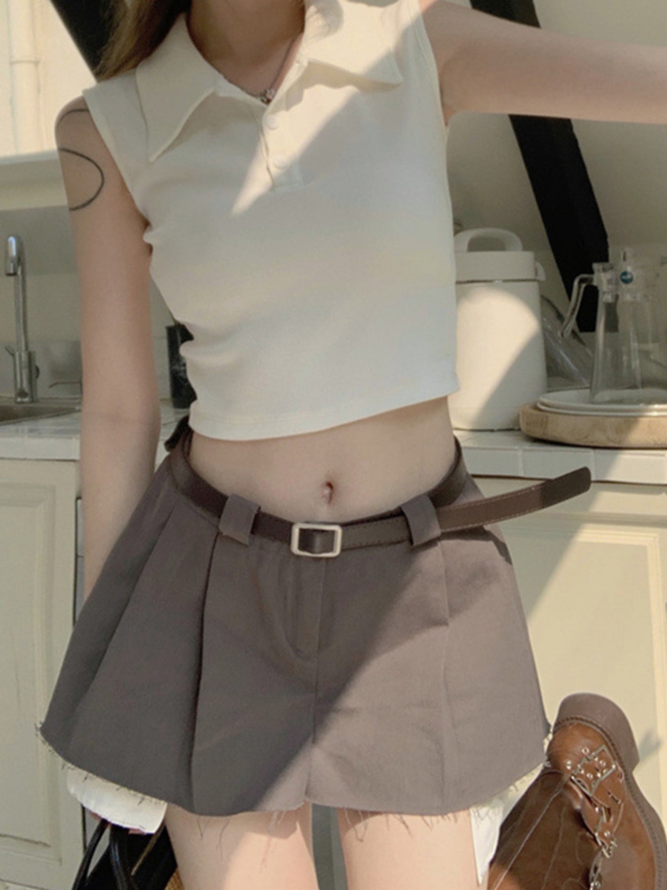 Women'S Polo Neck Small Camisole Undershirt