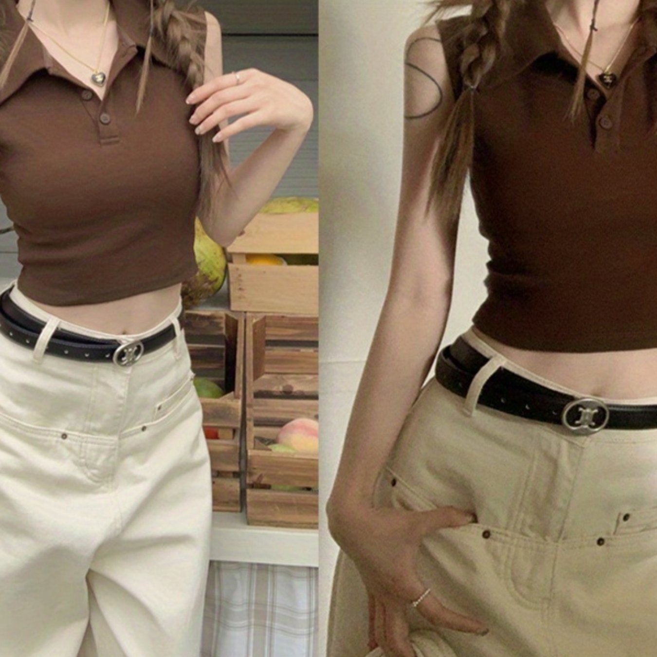 Women'S Polo Neck Small Camisole Undershirt