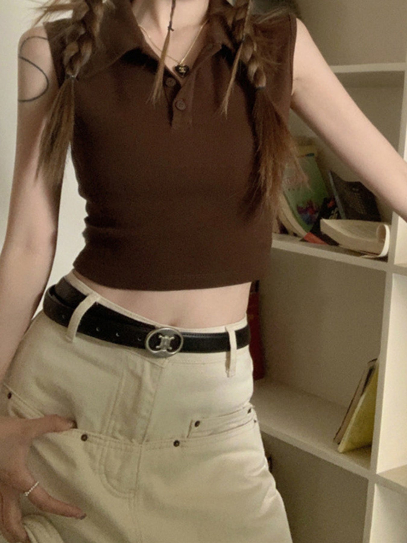 Women'S Polo Neck Small Camisole Undershirt