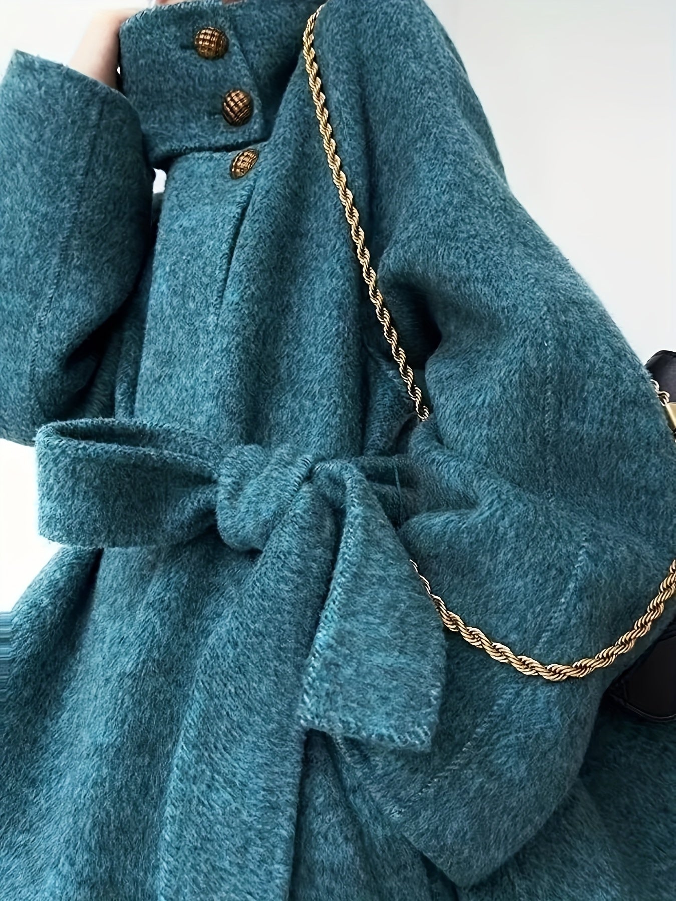 Elegant Long Wool Coat - Classic Double-Faced Winter Trench with Belt & Buttons, Black Boots, Stylish Fall\u002FWinter Outerwear, Winter Outerwear | Elegant Coat | Doublefaced Coat